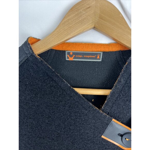 Cop Copine Boiled Wool Black Artsy Asymmetrical Jacket Womens Size XS - Picture 3 of 11